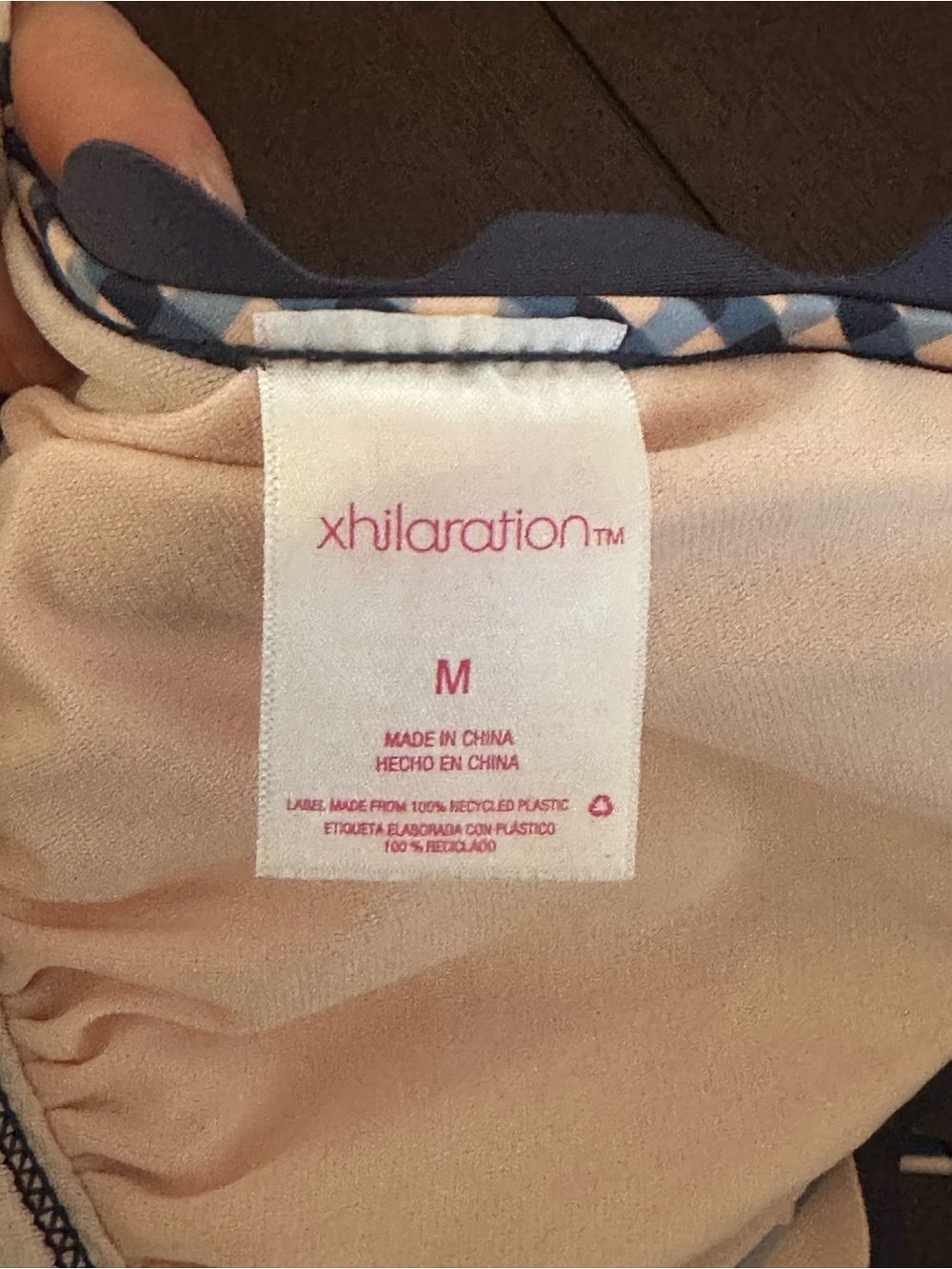 Xhilaration Navy and White Gingham Bikini with Scallop Trim - Picture 11 of 11